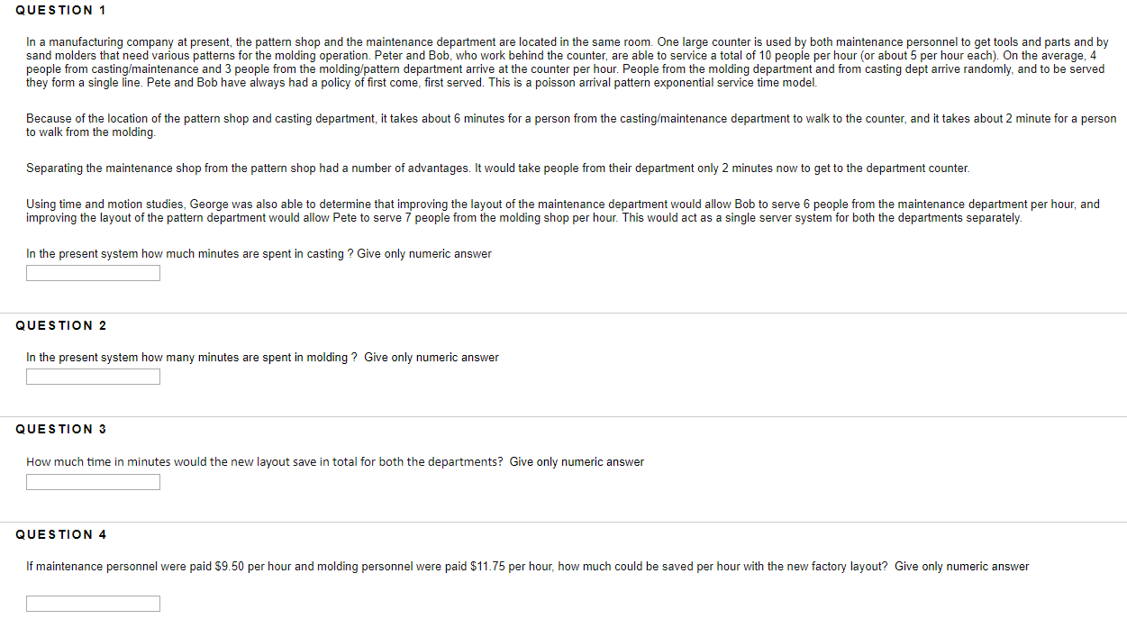 QUESTION 1 In a manufacturing company at present,