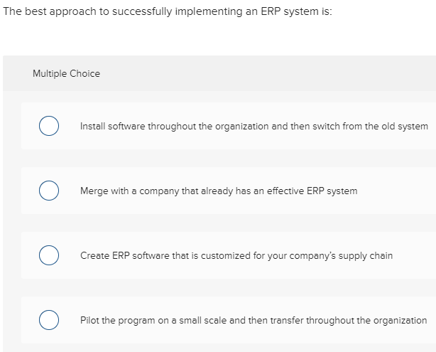 1. The best approach to successfully implementing