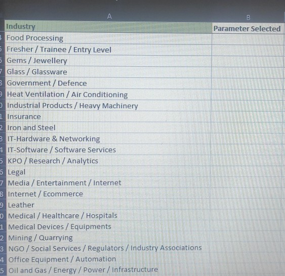 what are the critical parameter to select