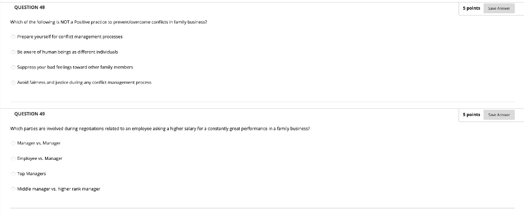 QUESTION 48 5 polnts Save Answer Which of the