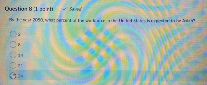 Question 8 (1 point) Saved By the year 2050, what