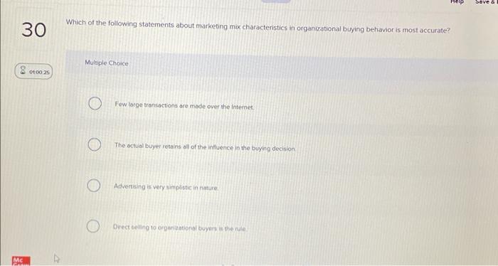 Help Save & Which of the following statements