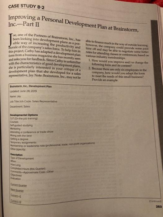 Improving a Personal Development Plan at