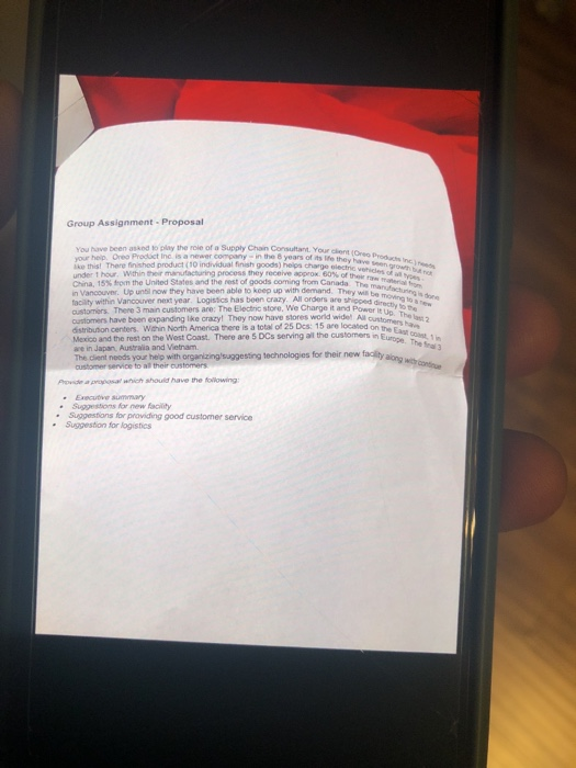 Group Assignment - Proposal e t You have been