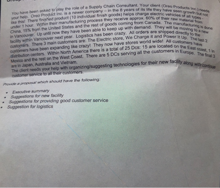 Group Assignment - Proposal e t You have been