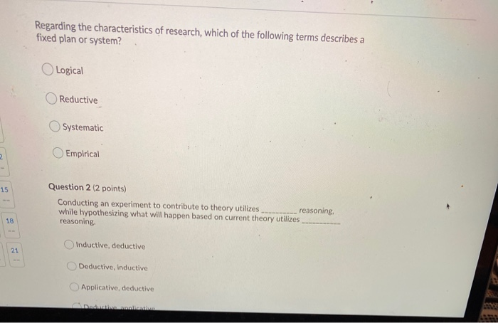 Regarding the characteristics of research, which