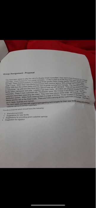 Group Assignment - Proposal e t You have been