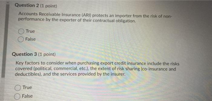 Question 2 (1 point) Accounts Receivable