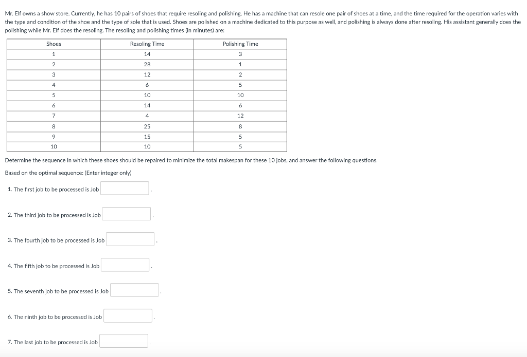 Mr. Elf owns a show store. Currently, he has 10