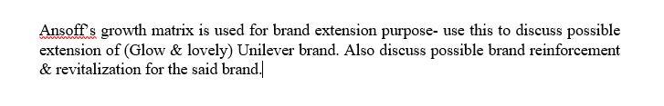 Ansoff's growth matrix is used for brand