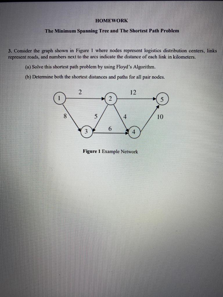 HOMEWORK The Minimum Spanning Tree and The