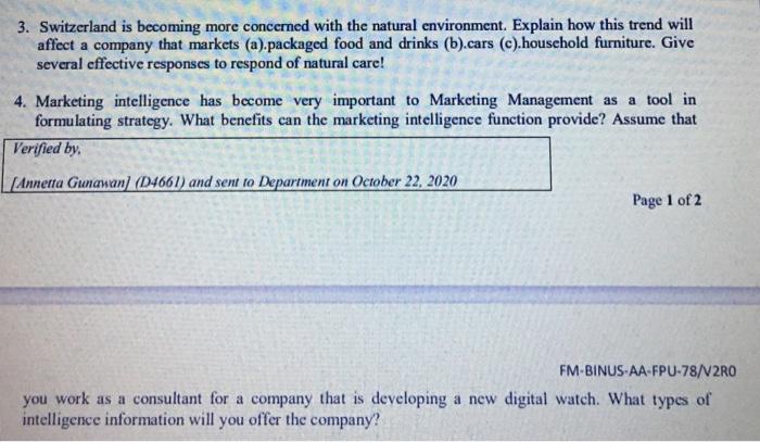 3. Switzerland is becoming more concerned with