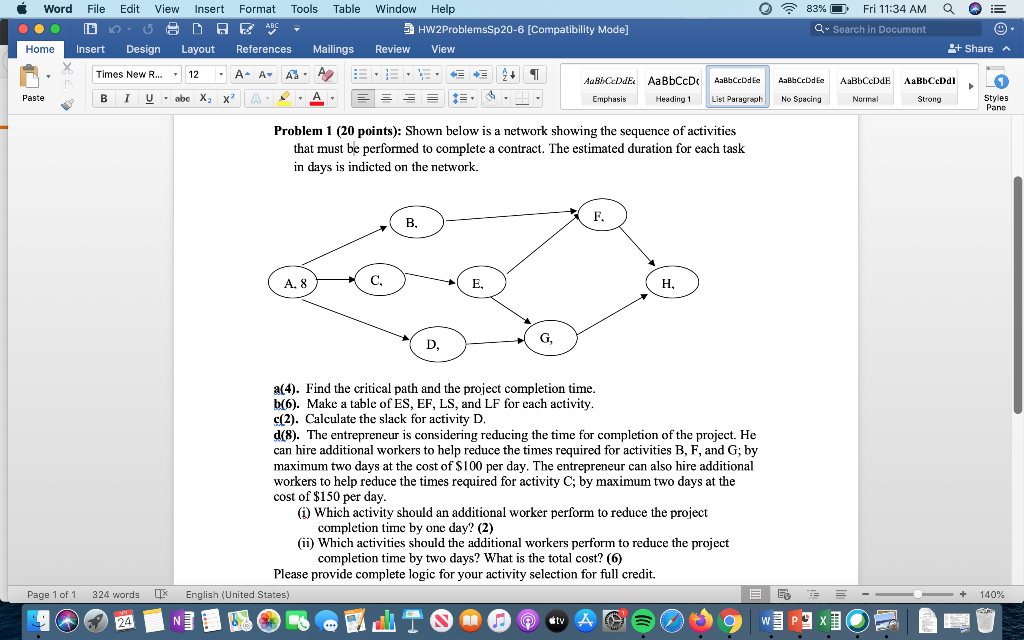 O E Word File Edit View Insert Format Tools Table