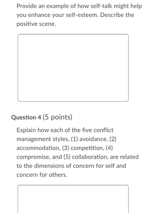 Provide an example of how self-talk might help