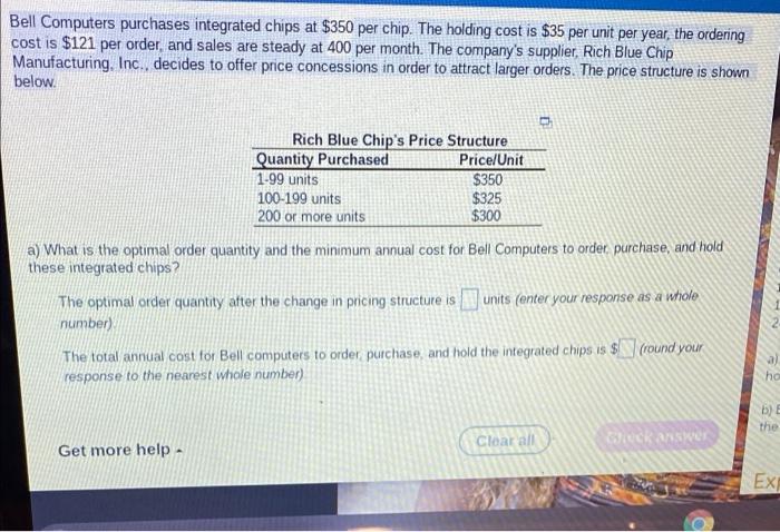 Bell Computers purchases integrated chips at $350