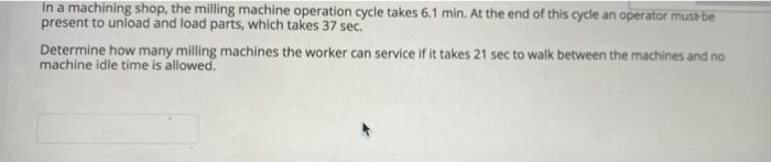 In a machining shop, the milling machine