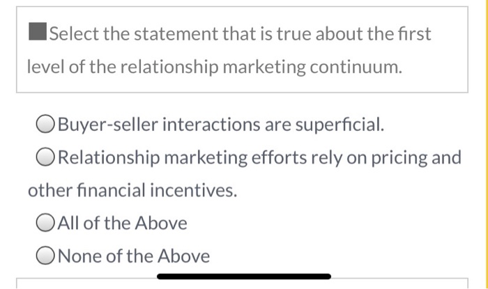 Select the statement that is true about the first