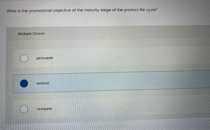 What is the promotional objective of the maturity