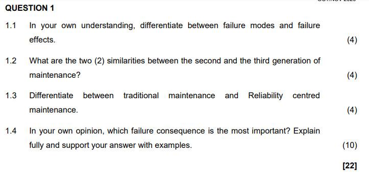 QUESTION 1 1.1 In your own understanding,