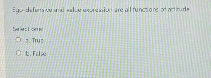 Ego-defensive and value expression are all
