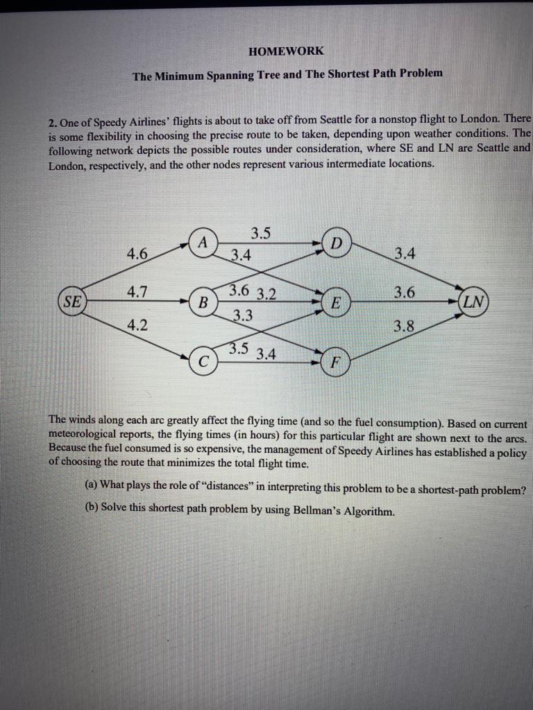 HOMEWORK The Minimum Spanning Tree and The
