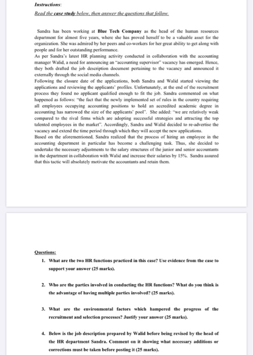 who are the parties involved in conducting the HR