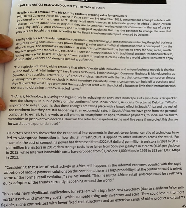 Question: Bearing the case study in mind, analyse