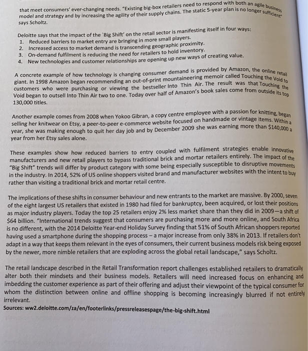 Question: Bearing the case study in mind, analyse