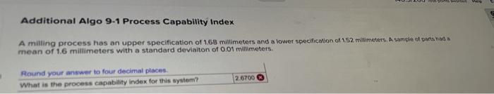 Additional Algo 9-1 Process Capability Index A