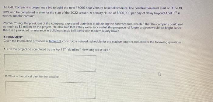 The G&E Company is preparing a bid to build the