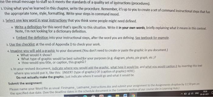 O ise the email message to staff so it meets the