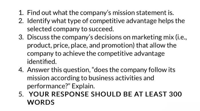 1. Find out what the company's mission statement
