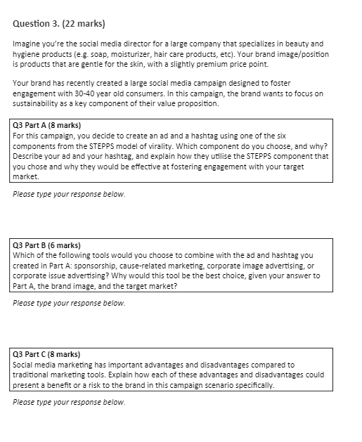 Question 3. (22 marks) Imagine you're the social
