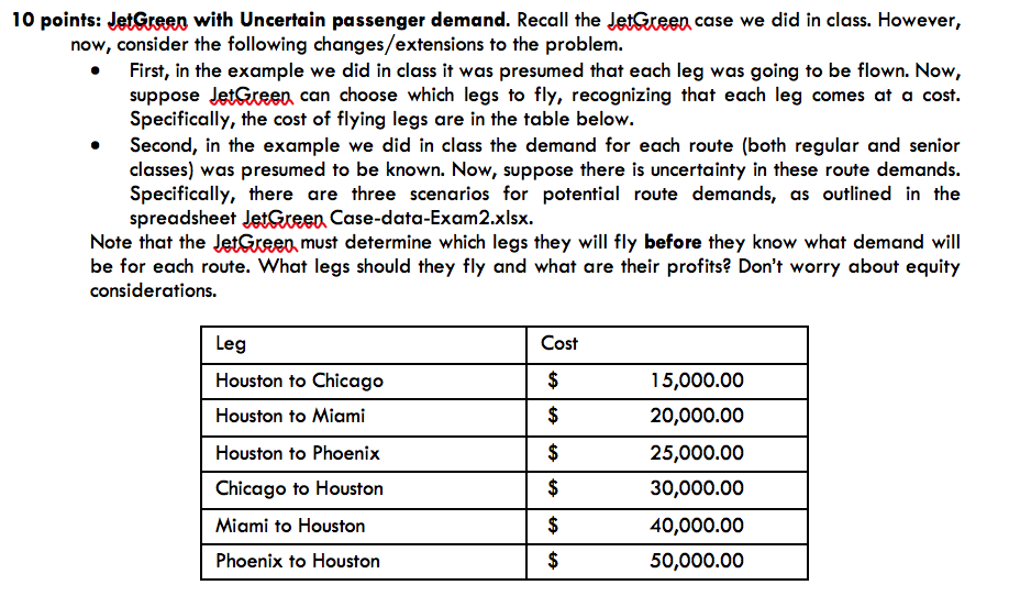 10 points: Jet Green with Uncertain passenger