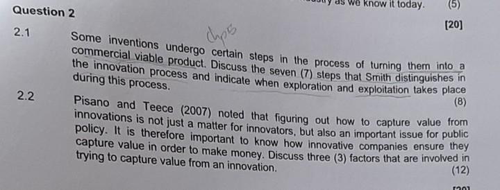 We know it today (5) [20] 2.1 Question 2 Some