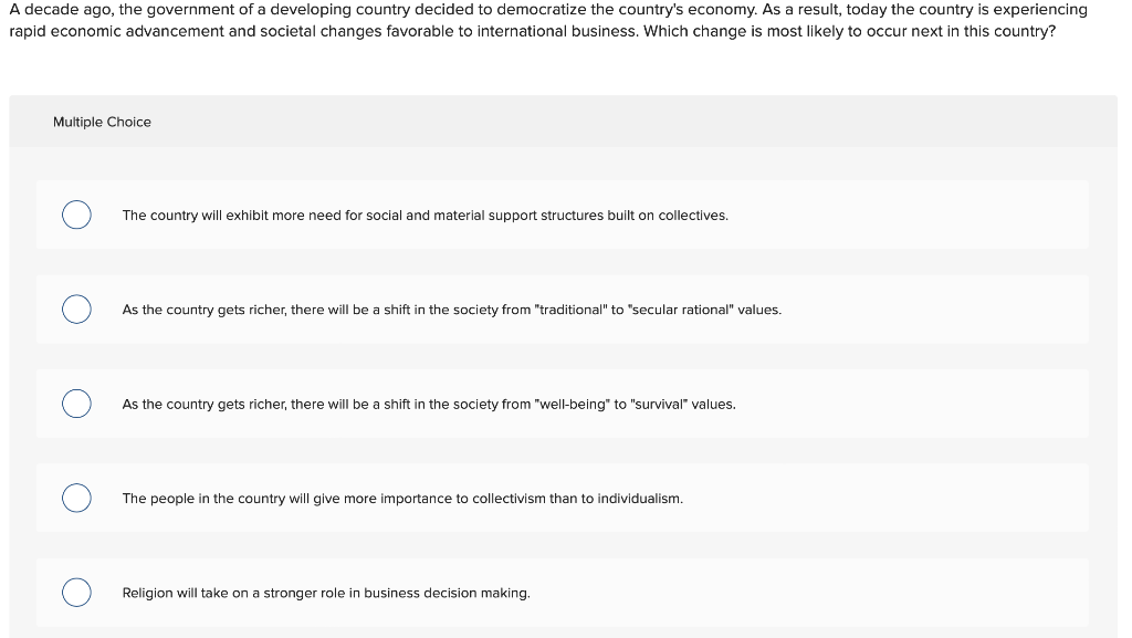 A decade ago, the government of a developing