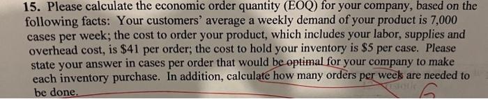 11. Suppose you own a pizza place and you have