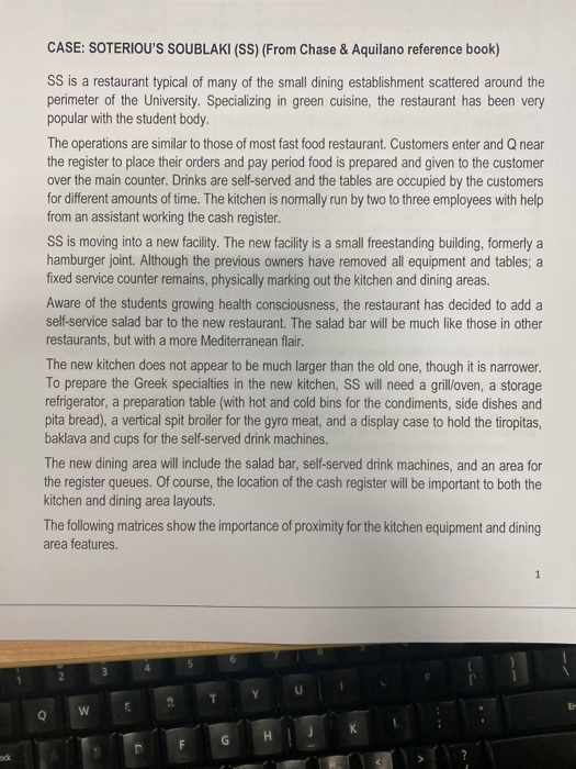 CASE: SOTERIOU'S SOUBLAKI (SS) (From Chase &