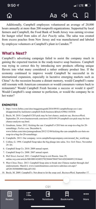 Initial Thread: Read Case 4: "Campbell: How to