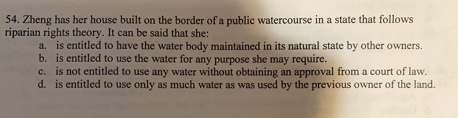 54. Zheng has her house built on the border of a