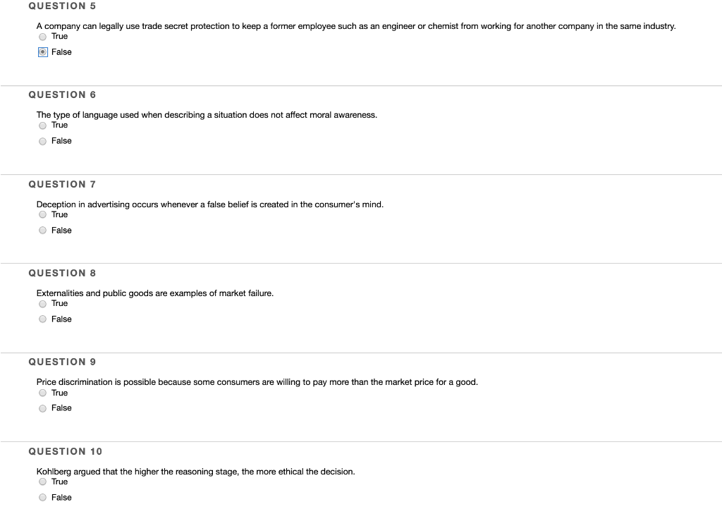 QUESTION 5 A company can legally use trade secret