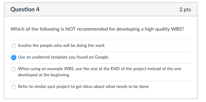 Question 3 2 pts Which of the following schemes