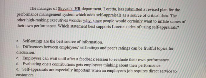 The manager of Skycat's HR department, Loretta,