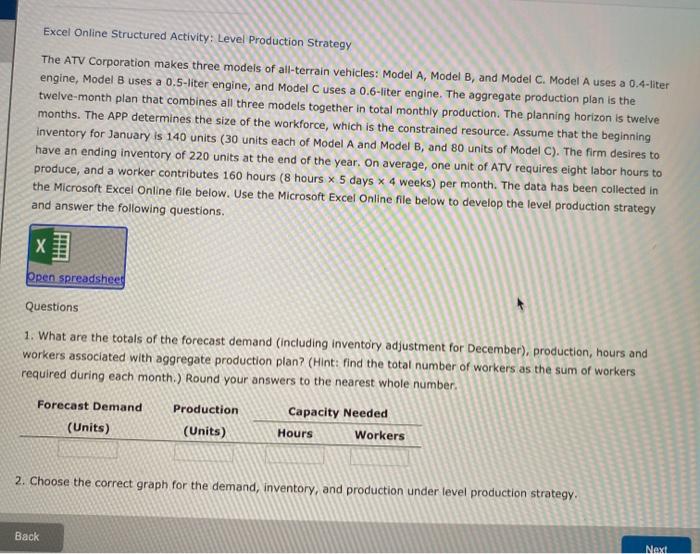 Excel Online Structured Activity: Level