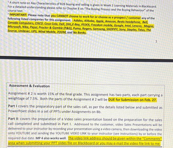 A NOTE ON INDIVIDUAL (VIDEO) SALES PRESENTATION