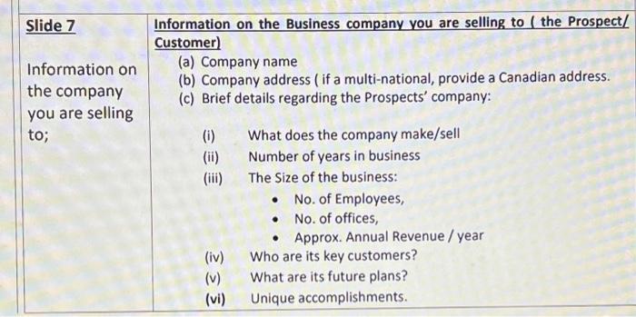 A NOTE ON INDIVIDUAL (VIDEO) SALES PRESENTATION
