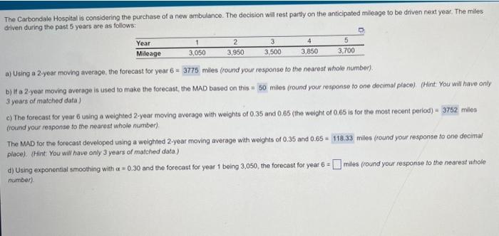 1 4 The Carbondale Hospital is considering the
