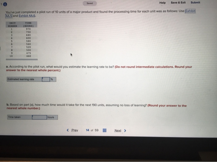 Saved Help Save & Exit Submit You've just