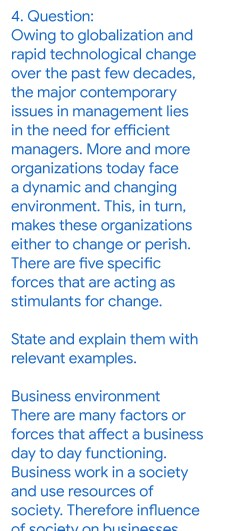 4. Question: Owing to globalization and rapid