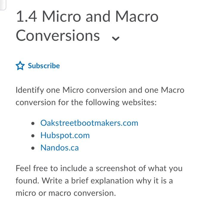 1.4 Micro and Macro Conversions v Subscribe